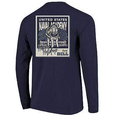 Youth Navy Navy Midshipmen Snowy Polaroid Long Sleeve T-Shirt
