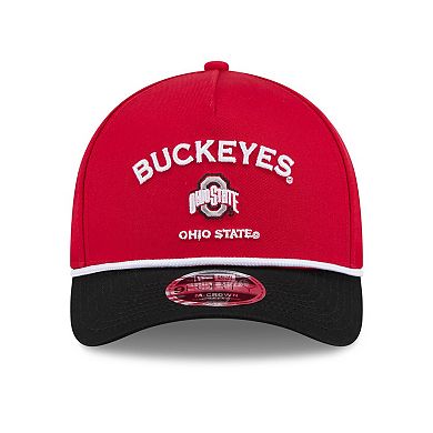 Men's New Era Scarlet Ohio State Buckeyes Two-Tone Rope 9FORTY A-Frame M-Crown Adjustable Hat