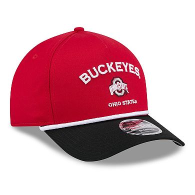 Men's New Era Scarlet Ohio State Buckeyes Two-Tone Rope 9FORTY A-Frame M-Crown Adjustable Hat