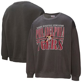 Men's Mitchell & Ness Black Philadelphia 76ers NBA Downtown Collection Fleece Sweatshirt