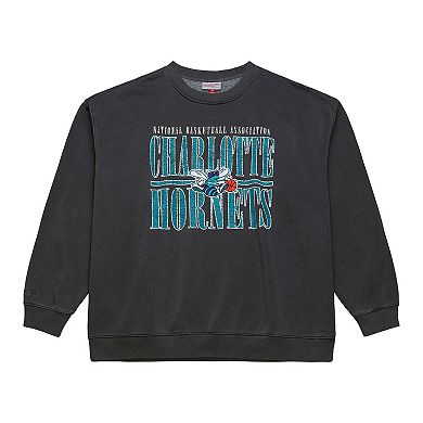 Men's Mitchell & Ness Black Charlotte Hornets NBA Downtown Collection Fleece Sweatshirt