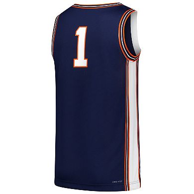 Men's Nike #1 Navy Illinois Fighting Illini Replica Basketball Jersey