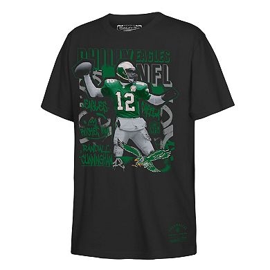 Youth Mitchell & Ness Randall Cunningham Black Philadelphia Eagles Star Player T-Shirt