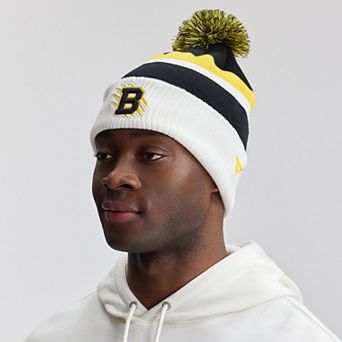 Men's Fanatics Black Boston Bruins 2026 NHL Stadium Series Authentic Pro Cuffed Knit Hat with Pom