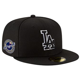 Men's New Era Black Los Angeles Dodgers 2024/25 Back to Back Champions Circle Side Patch Fitted 59FIFTY Hat