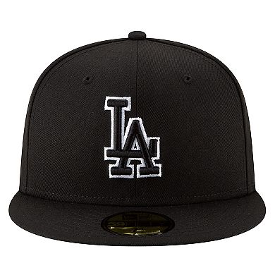 Men's New Era Black Los Angeles Dodgers 2024/25 Back to Back Champions Circle Side Patch Fitted 59FIFTY Hat