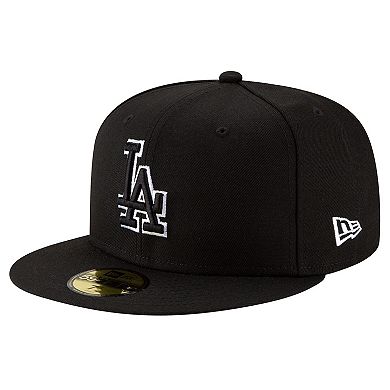 Men's New Era Black Los Angeles Dodgers 2024/25 Back to Back Champions Circle Side Patch Fitted 59FIFTY Hat