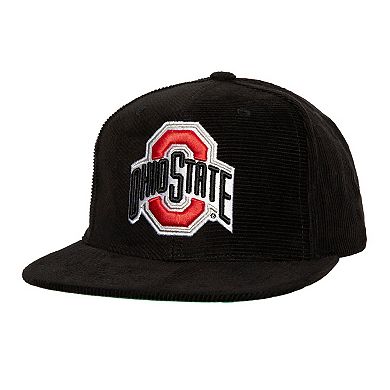 Men's Mitchell & Ness Black Ohio State Buckeyes All Directions Corduroy Snapback Hat