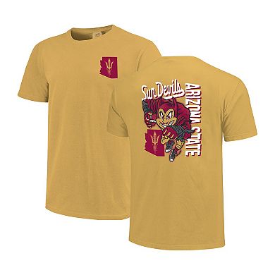 Men's Gold Arizona State Sun Devils Sketched Mascot Comfort Colors T-Shirt