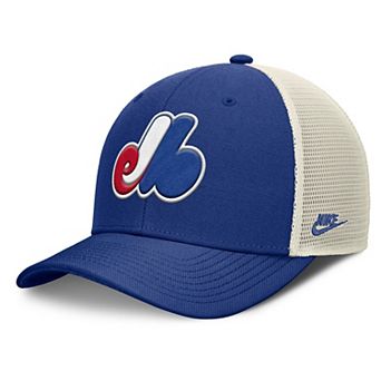 Men's Nike Blue/Natural Montreal Expos Cooperstown Collection Rise Trucker Adjustable Hat
