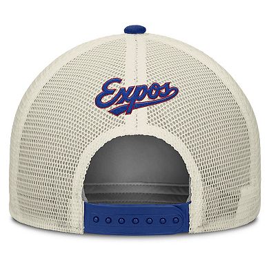 Men's Nike Blue/Natural Montreal Expos Cooperstown Collection Rise Trucker Adjustable Hat