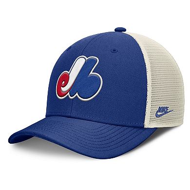 Men's Nike Blue/Natural Montreal Expos Cooperstown Collection Rise Trucker Adjustable Hat