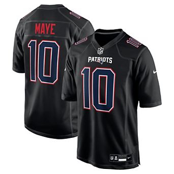 Men's Nike Drake Maye Carbon Black New England Patriots Game Jersey