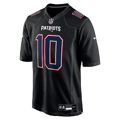 Men's Nike Drake Maye Carbon Black New England Patriots Game Jersey
