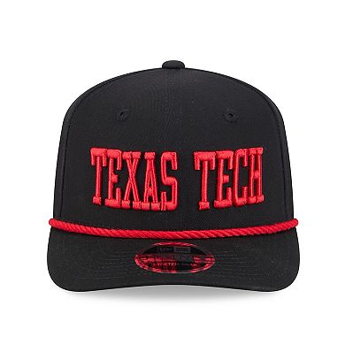Men's New Era Black Texas Tech Red Raiders Wordmark 9SEVENTY Stretch-Snap Adjustable Hat