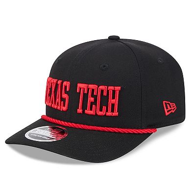 Men's New Era Black Texas Tech Red Raiders Wordmark 9SEVENTY Stretch-Snap Adjustable Hat