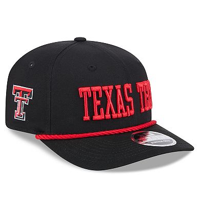 Men's New Era Black Texas Tech Red Raiders Wordmark 9SEVENTY Stretch-Snap Adjustable Hat
