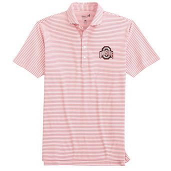 Men's johnnie-O Scarlet Ohio State Buckeyes Stetsons Stripe Polo