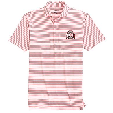 Men's johnnie-O Scarlet Ohio State Buckeyes Stetsons Stripe Polo