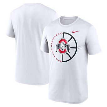 Men's Nike White Ohio State Buckeyes Legend Basketball Icon Dri-Fit T-Shirt