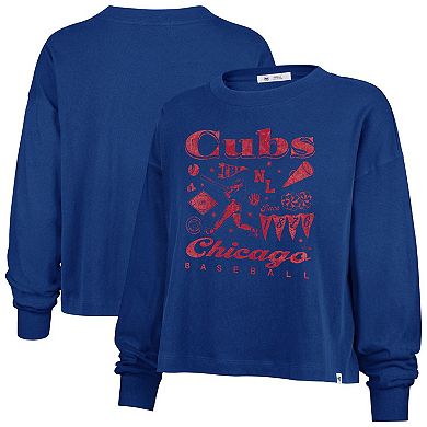 Women's '47 Royal Chicago Cubs Team Collage Sydney Long Sleeve T-Shirt