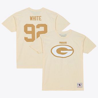 Men's Mitchell & Ness Reggie White Cream Green Bay Packers Sandman Name & Number T-Shirt