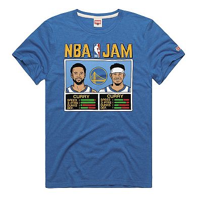 Men's Homage Stephen Curry & Seth Curry Royal Golden State Warriors NBA Jam Tri-Blend T-Shirt