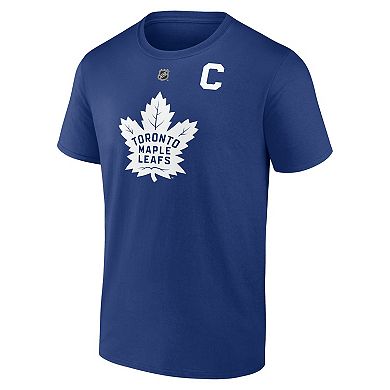 Men's Fanatics Auston Matthews Blue Toronto Maple Leafs Authentic Stack Name & Number T-Shirt