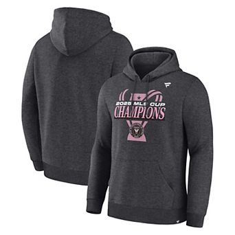 Men's Fanatics Heather Charcoal Inter Miami CF 2025 MLS Cup Champions Locker Room Hoodie