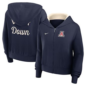 Women's Nike Navy Arizona Wildcats Mantra Cropped Full-Zip Hoodie