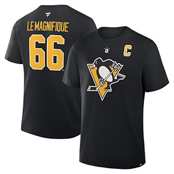 Men's Fanatics Mario Lemieux Black Pittsburgh Penguins Retired Player Nickname T-Shirt