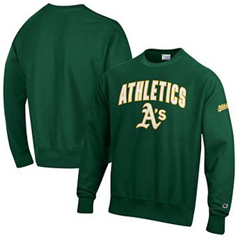 Men's Champion Green Athletics Reverse Weave Chenille Sweatshirt