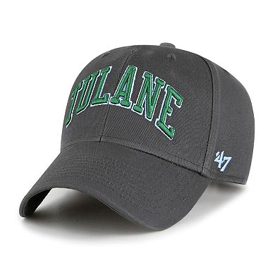 Men's '47 Charcoal Tulane Green Wave Legend Lone Script MVP Adjustable Hat