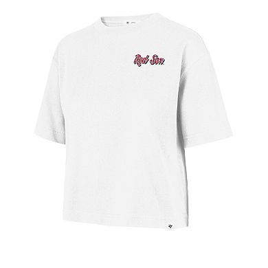 Women's '47 White Boston Red Sox Collage Script Reed City T-Shirt