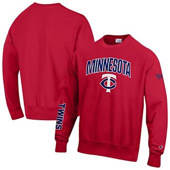Men's Champion Scarlet Minnesota Twins Reverse Weave Chenille Sweatshirt