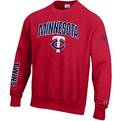 Men's Champion Scarlet Minnesota Twins Reverse Weave Chenille Sweatshirt