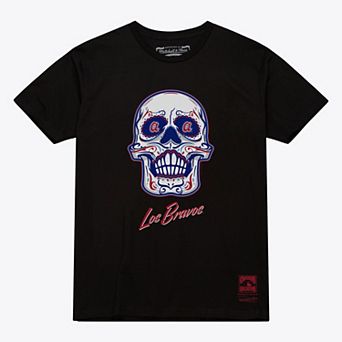 Women's Mitchell & Ness Black Atlanta Braves Sugar Skull Boxy T-Shirt