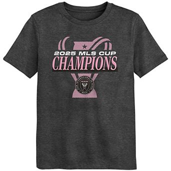 Preschool Fanatics Charcoal Inter Miami CF 2025 MLS Cup Champions Locker Room T-Shirt