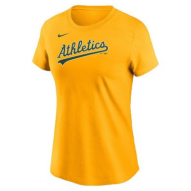 Women's Nike Gold Athletics Wordmark T-Shirt