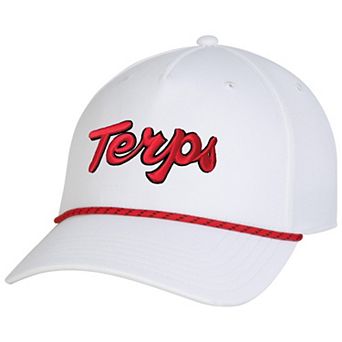 Men's Under Armour White Maryland Terrapins Sideline Drive Rope Adjustable Hat