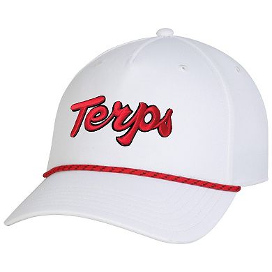 Men's Under Armour White Maryland Terrapins Sideline Drive Rope Adjustable Hat