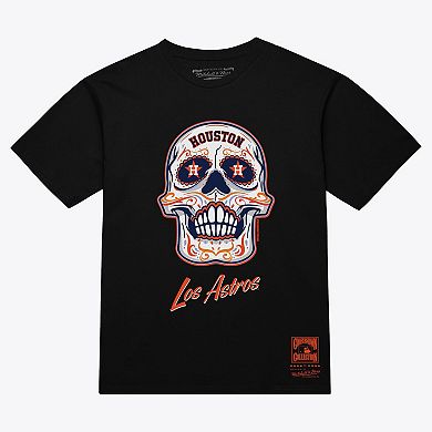 Women's Mitchell & Ness Black Houston Astros Sugar Skull Boxy T-Shirt