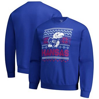 Men's Royal Kansas Jayhawks Holiday Fleece Sweatshirt