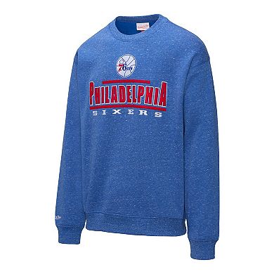 Men's Mitchell & Ness Royal Philadelphia 76ers Throw It Back Fleece Sweatshirt