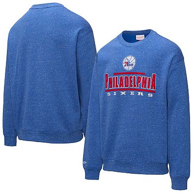 Men's Mitchell & Ness Royal Philadelphia 76ers Throw It Back Fleece Sweatshirt