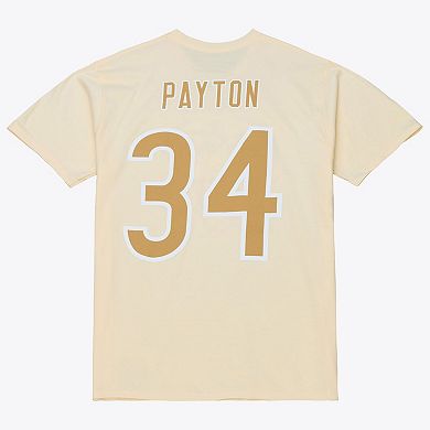 Men's Mitchell & Ness Walter Payton Cream Chicago Bears Sandman Name & Number T-Shirt