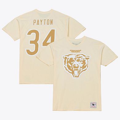Men's Mitchell & Ness Walter Payton Cream Chicago Bears Sandman Name & Number T-Shirt