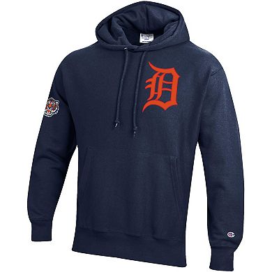 Men's Champion Navy Detroit Tigers Reverse Weave Chenille Hoodie