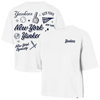 Women's '47 White New York Yankees Collage Script Reed City T-Shirt
