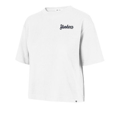 Women's '47 White New York Yankees Collage Script Reed City T-Shirt